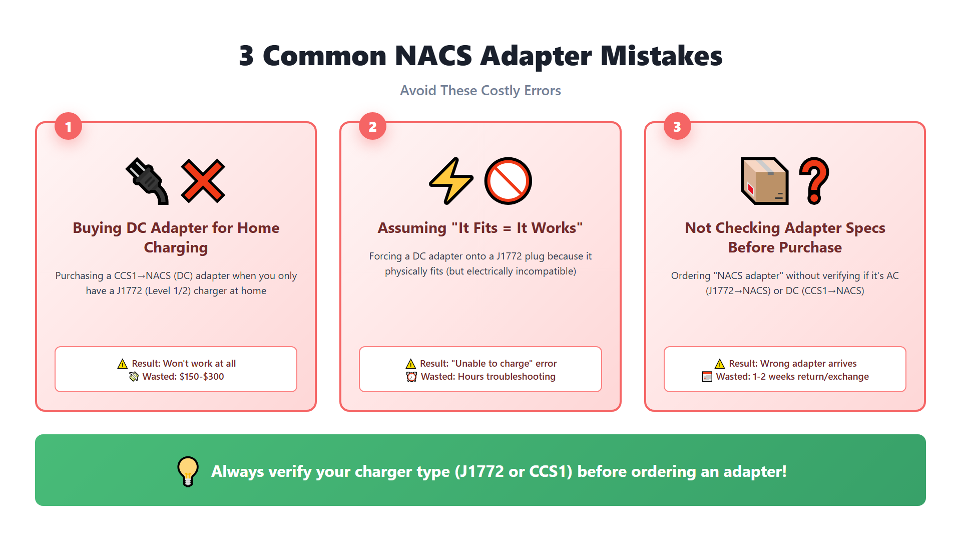 Common NACS adapter mistakes to avoid|637
